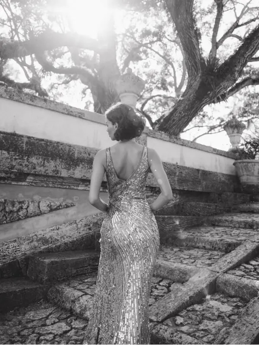 MAC DUGGAL Gold Beaded Floral Sleeveless Gown - Picture 17 of 17